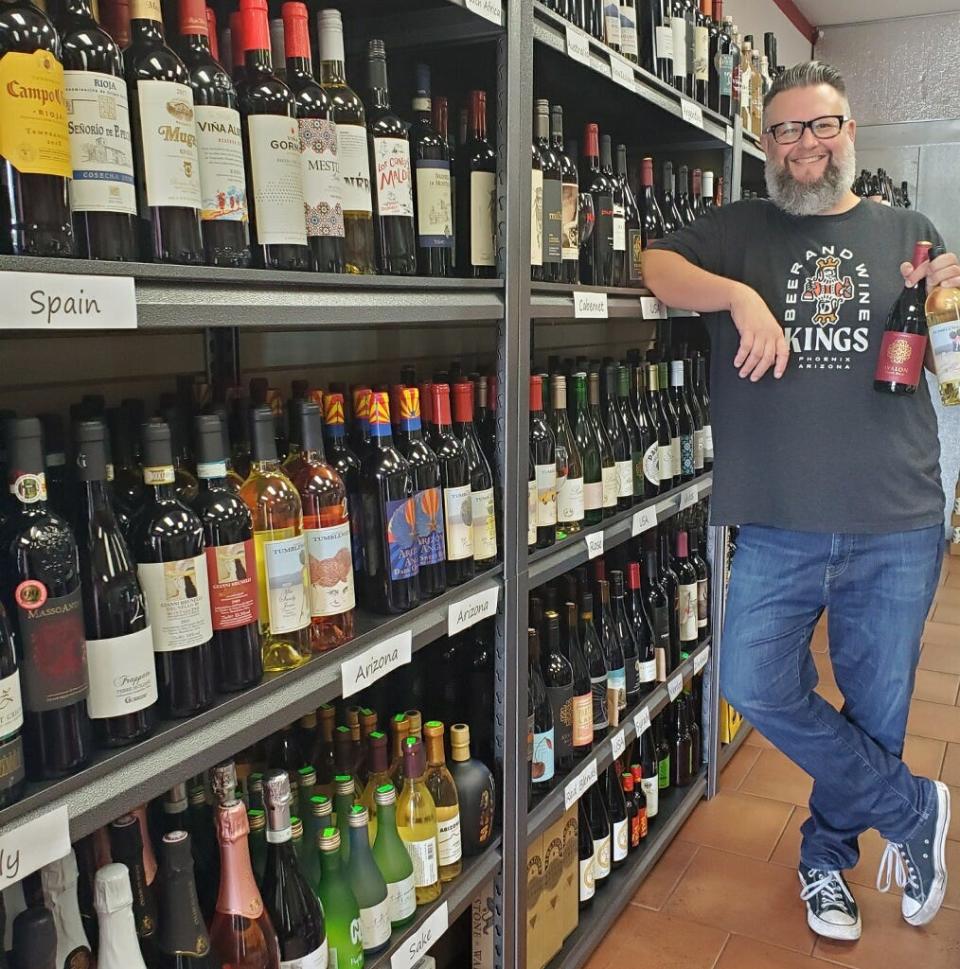 Mark Fogleman owns King’s Beer and Wine in midtown Phoenix with his wife Sarah.