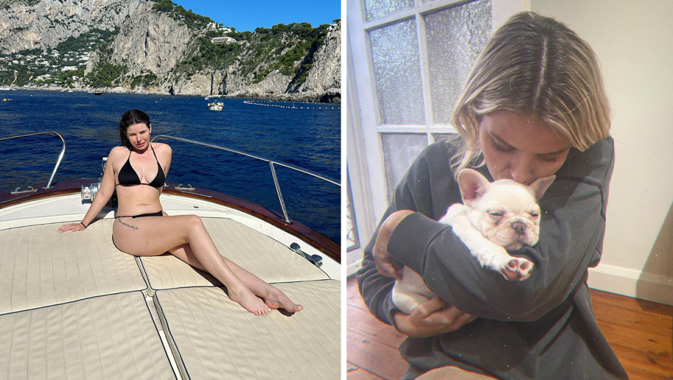 MAFS’ Olivia Frazer in Europe / Olivia and her dog Stella.