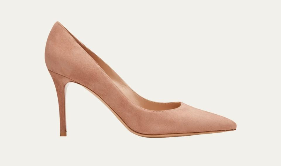 Gianvito 85 Suede Point-Toe High-Heel Pumps, pointy pumps, suede pumps, shoes, stilettos, gianvito rossi shoes, high heels