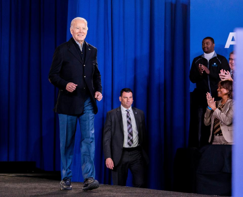 President Joe Biden speaks at the Wisconsin Black Chamber of Commerce December 20, 2023 in Milwaukee.