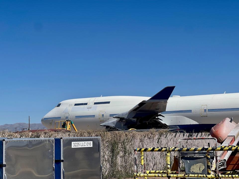 An old Boeing 747 that has been sitting at the airpark for years.