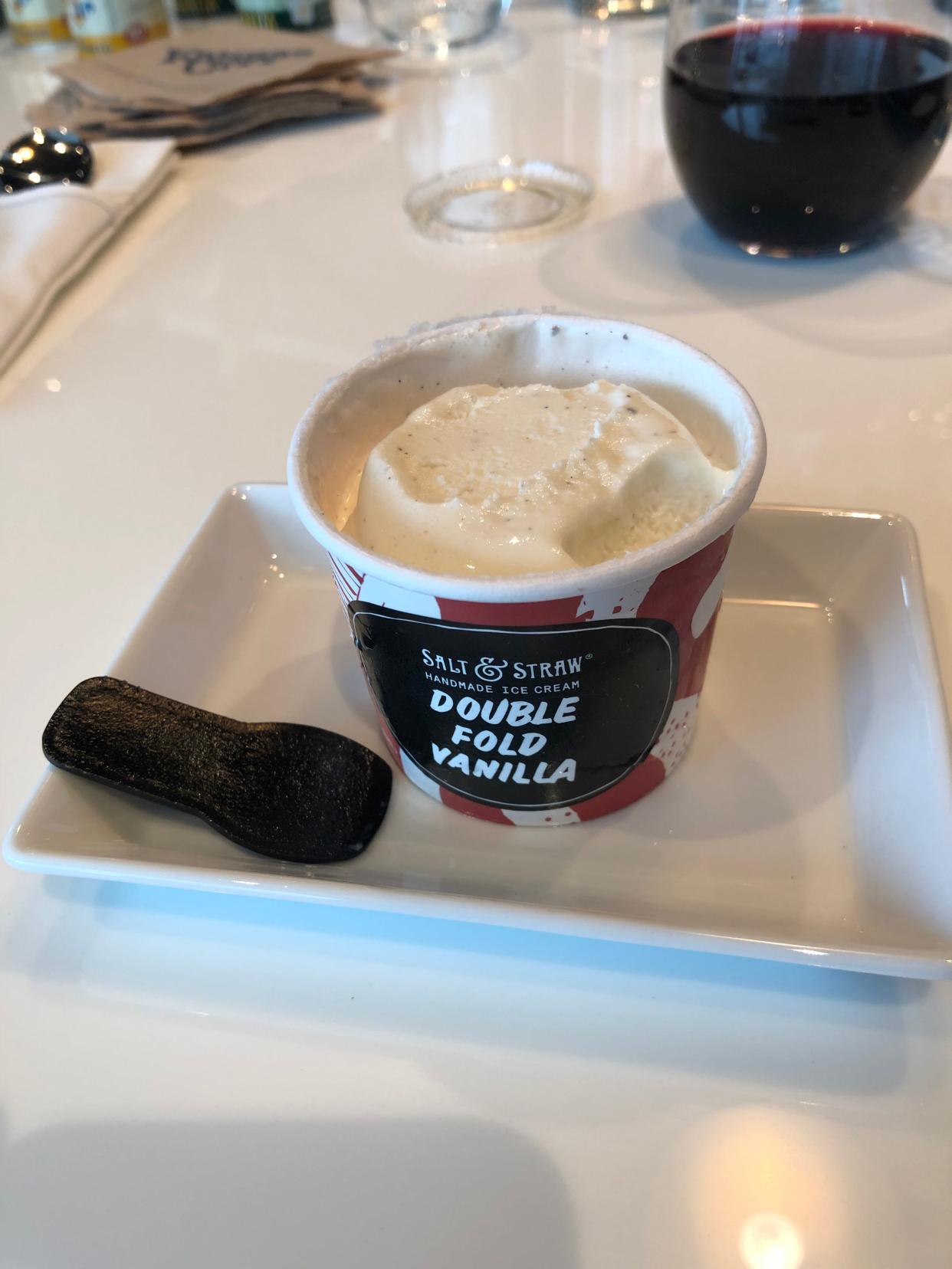 Salt & Straw vanilla ice cream from Alaska Airlines.
