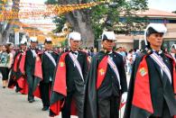 The Knights of Columbus Fraternal Association at the procession during the La Hermosa Festival 2012. (Photo by Gael Hilotin)