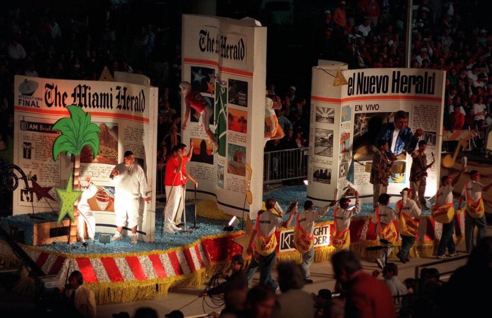 A float at the parade in 1997. Miami Herald File