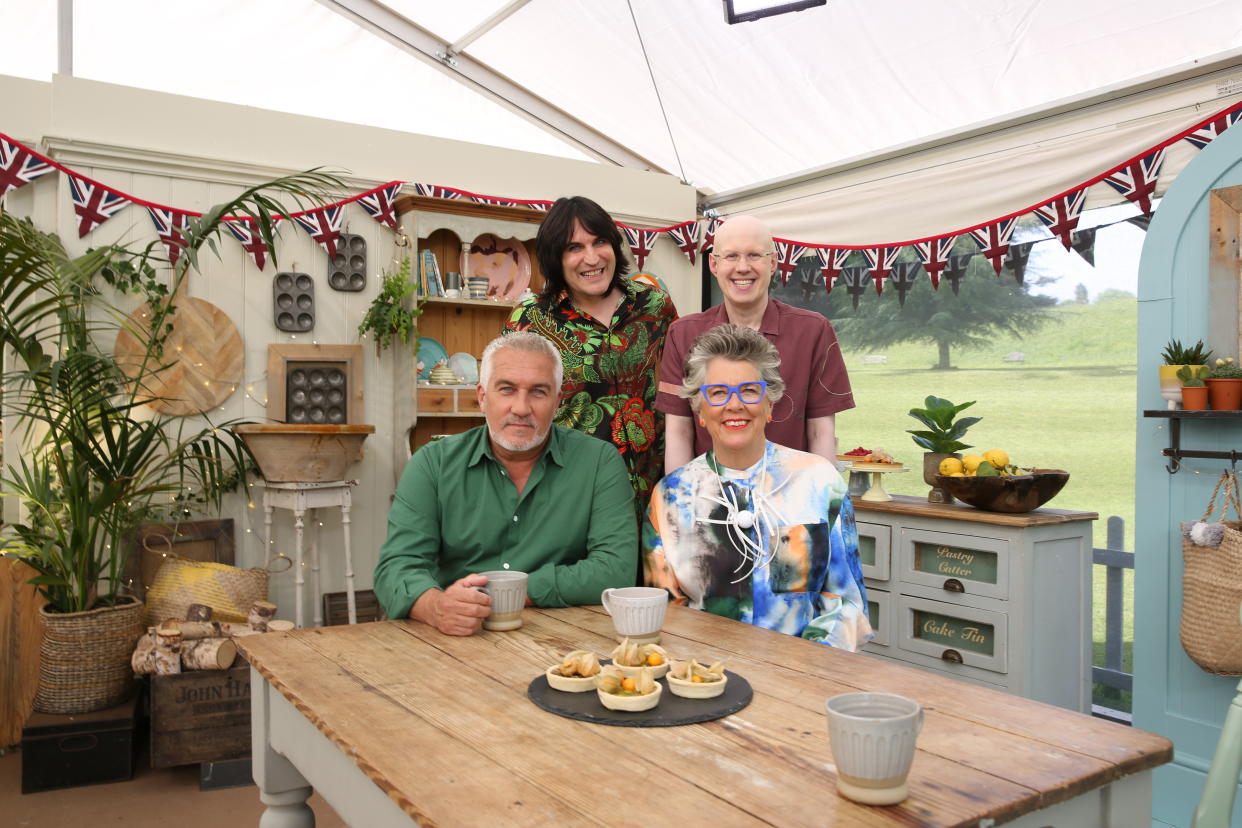 Noel Fielding, Matt Lucas, Paul Hollywood and  Prue Leith- The Great British Bake Off 2022 - Pastry week