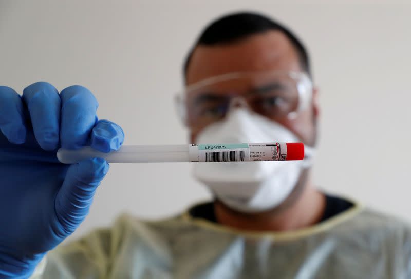 FILE PHOTO: Test centre for coronavirus disease (COVID-19) at Havelhoehe community hospital in Berlin