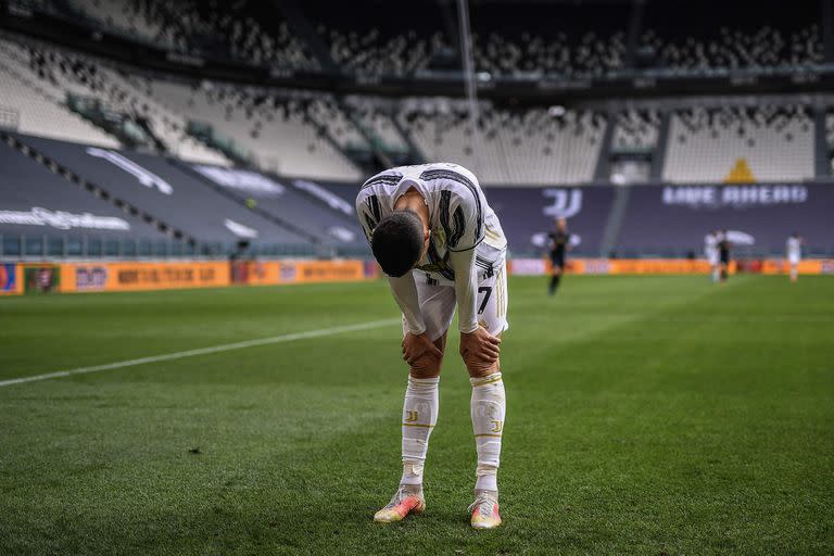 Cristiano Ronaldo no hizo ningún esfuerzo por disimular su fastidio en el partido entre Juventus y Genoa