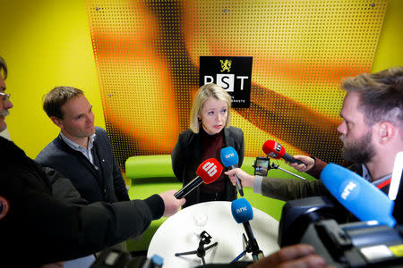 Marie Benedicte Bjornland, chief of PST (Norwegian Police Security Service) speaks during a news conference about a knife a attack in a supermarket, in Oslo, Norway, January 18, 2019. NTB Scanpix/Fredrik Hagen via REUTERS ATTENTION EDITORS - THIS IMAGE WAS PROVIDED BY A THIRD PARTY. NORWAY OUT. NO COMMERCIAL OR EDITORIAL SALES IN NORWAY.