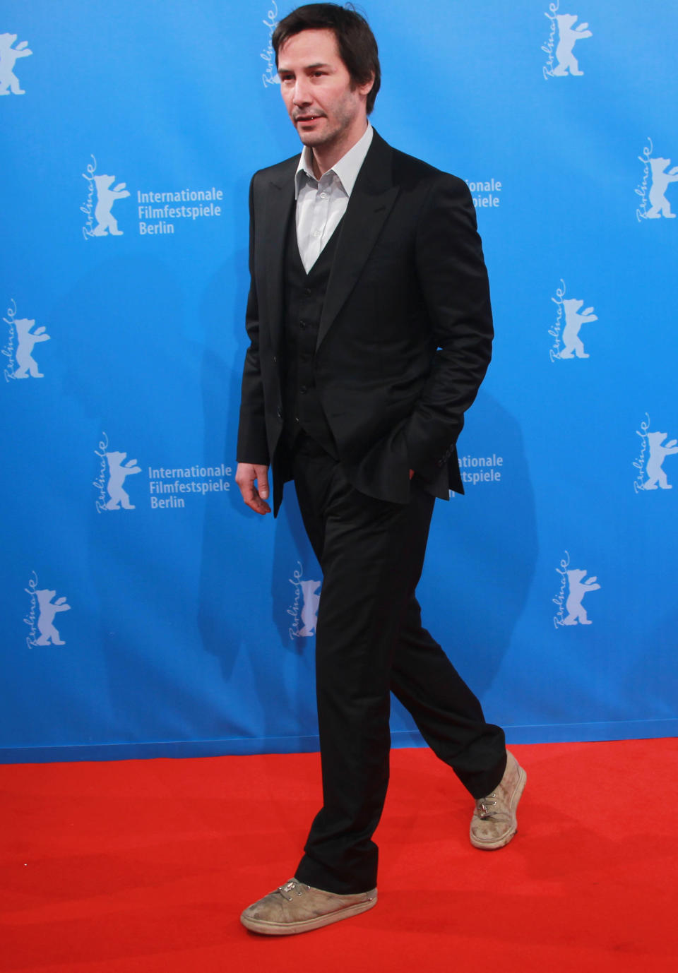 Keanu Reeves attends the 'Side By Side' Premiere during day seven of the 62nd Berlin International Film Festival at the Haus der Berliner Festspiele on February 15, 2012 in Berlin, Germany. 