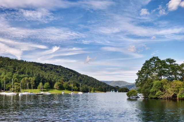 a view of windermere in the...