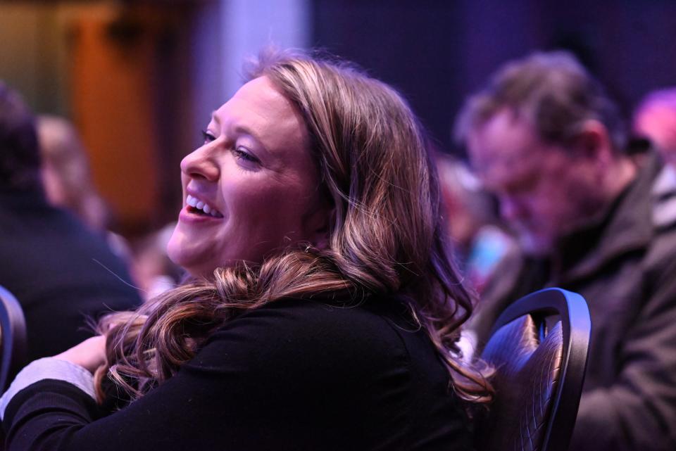 WNDU Morning News Anchor Christine Karsten is awarded with the Community Problem Solving Award for her segment Michiana Unsolved at the annual South Bend Police Awards on March 20, 2024 at the Four Winds Casino, 3000 Prairie Ave, South Bend.