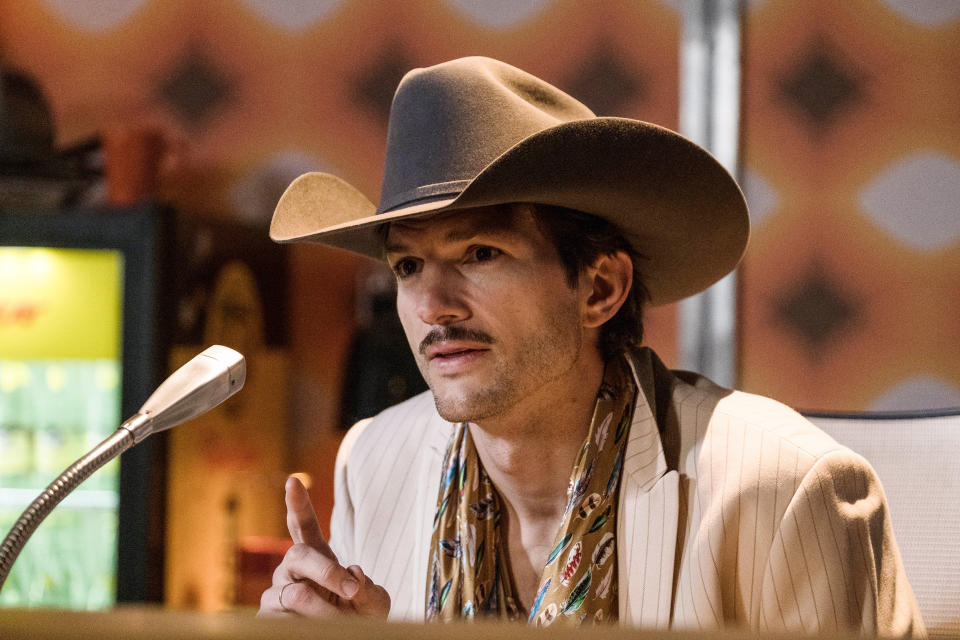 Ashton Kutcher rocks a mustache in 