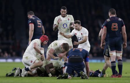 Britain Rugby Union - England v France - Six Nations Championship - Twickenham Stadium, London - 4/2/17 England's Danny Care celebrates after the game Action Images via Reuters / Henry Browne Livepic