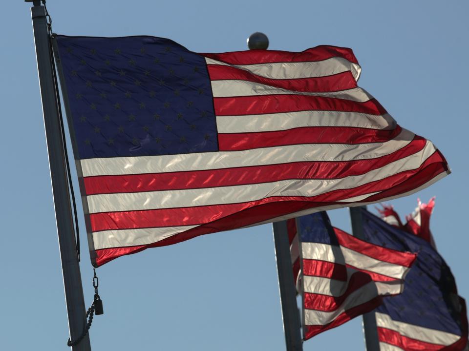 US flags fly on the ground of the Washington Monument on Flag Day 14 June 2019 in Washington, DC (Getty Images)