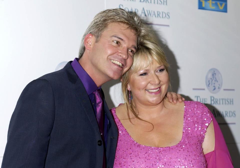 Presenters Phillip Schofield and Fern Britton arrive for the British Soap Awards at the BBC TV Center in west London this morning.  The show is presented by Paul O'Grady and airs on ITV1.  (Photo by Yui Mok - PA Images/PA Images via Getty Images)