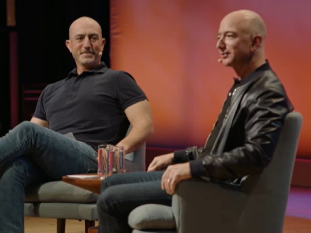 <p>Mark Bezos (left) is the younger brother of Amazon founder Jeff Bezos (right)</p> (YouTube/ Summit)