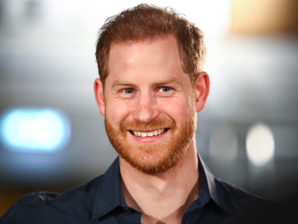 Prince Harry smiling.