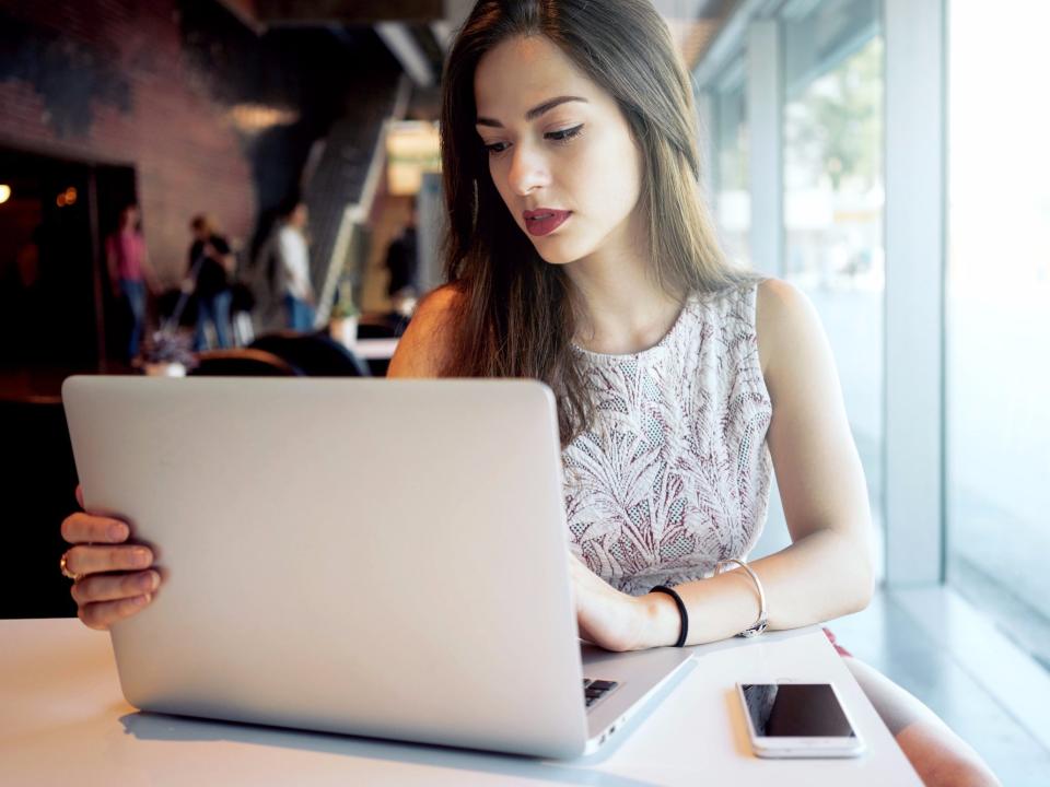 student at laptop