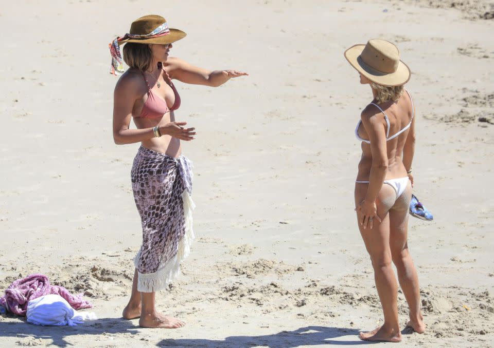 Elsa and Luciana hit the beach with their kids in Byron. Photo: Media Mode