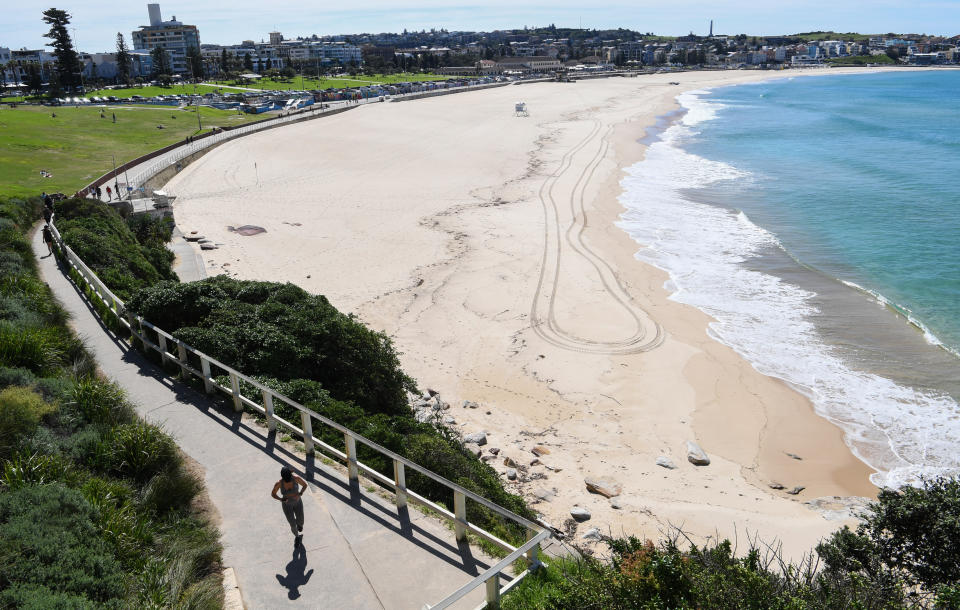 Empty Bondi Beach during Covid-19.