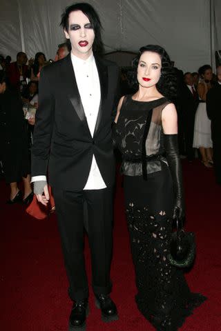 Evan Agostini/Getty Images Marilyn Manson and his ex-wife Dita Von Teese attend the 2007 Met Gala