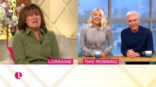 Lorraine was expecting some 'decorum' from Holly and Phil after Ross King's segment (ITV)