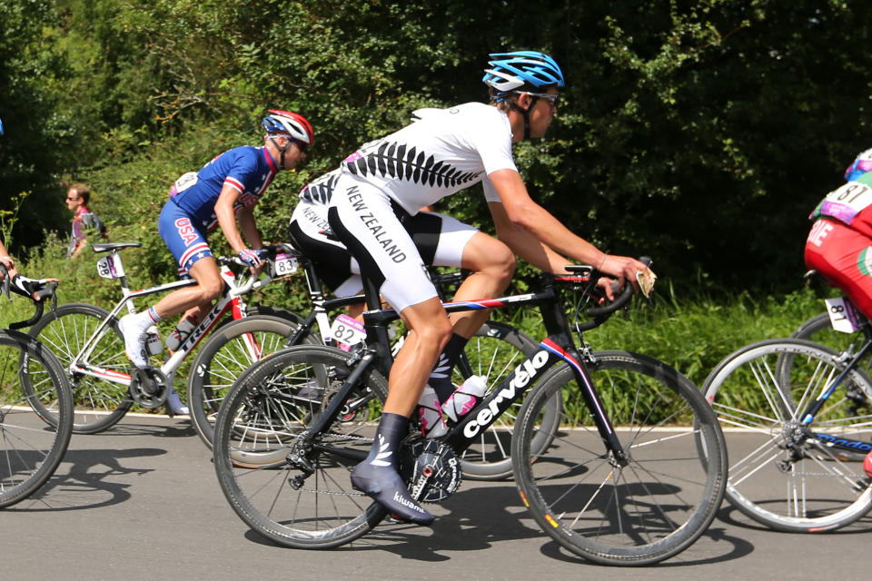 <b>Jack Bauer - New Zealand - Road Racing Cyclist</b> <br> Jack Bauer of New Zealand in action during the Men's Road Race Road Cycling on day 1 of the London 2012 Olympic Games on July 28, 2012 in London, England. (Photo by Bryn Lennon/Getty Images)