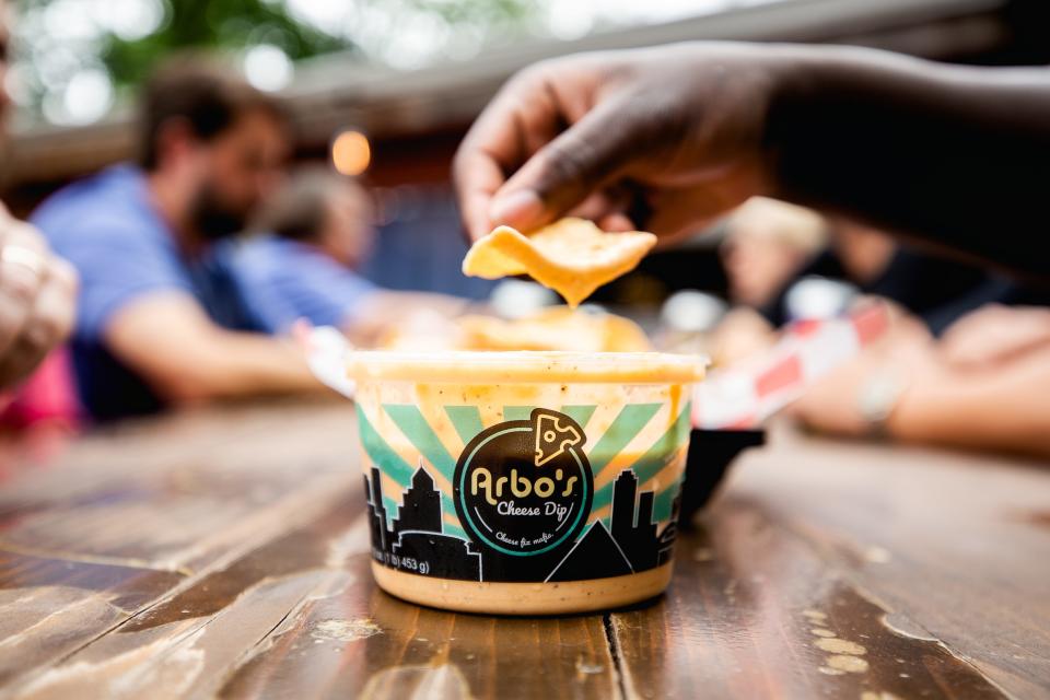 Arbo's Cheese Dip is a Memphis-made original. The cold cheese dip has a slightly spic kick.