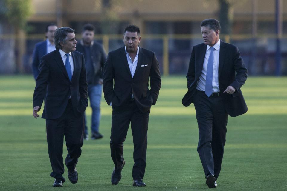 Jose Romano (izquierda), Antonio Mohamed y Ricardo Peláez (derecha) en 2014 (Foto de: Miguel Tovar/LatinContent via Getty Images)