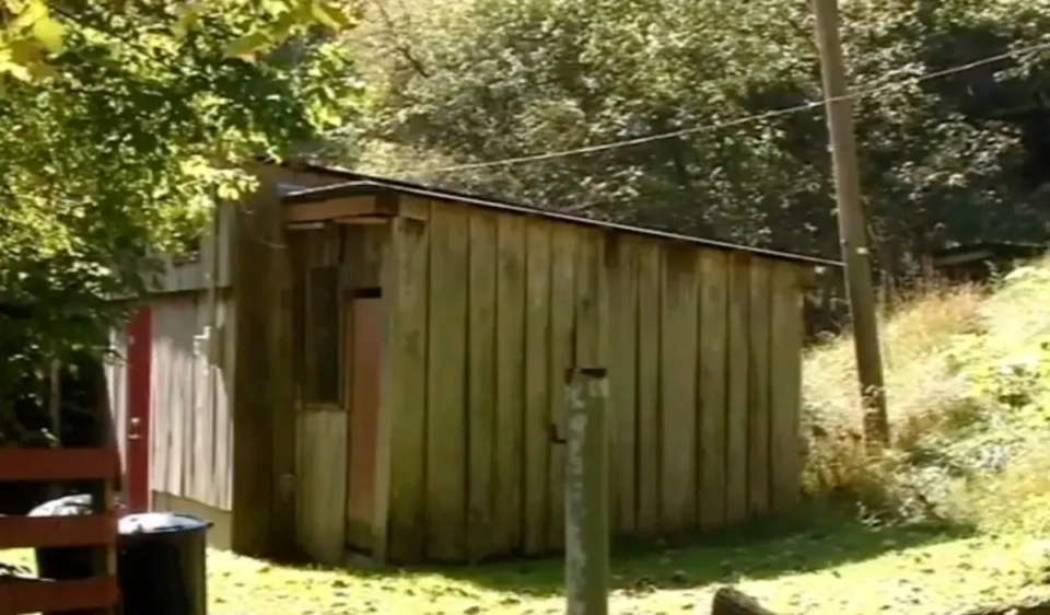 Police found two children locked inside a barn, pictured, on the property of Donald Lantz and Jeanne Whitefeather in October (WCHS)