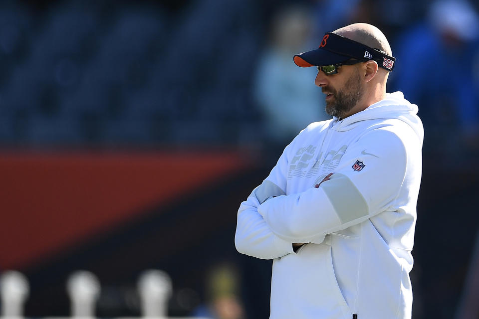 Chicago Bears head coach Matt Nagy defended his end-of-game decisions. (Stacy Revere/Getty Images)