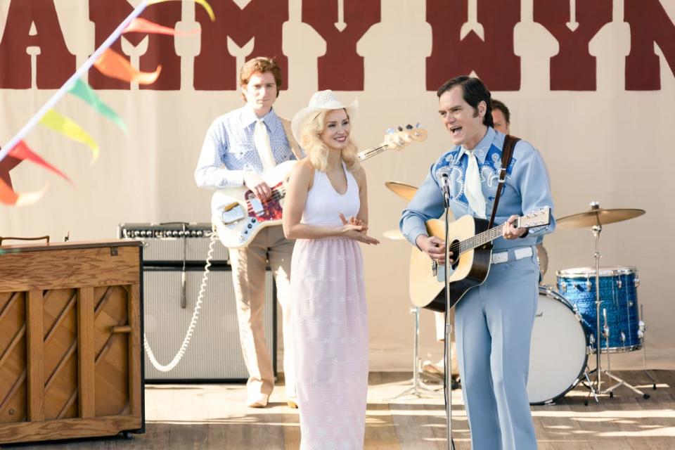 <div class="inline-image__caption"><p>Jessica Chastain as Tammy Wynette and Michael Shannon as George Jones in <em>George & Tammy</em>.</p></div> <div class="inline-image__credit">Dana Hawley/Showtime</div>