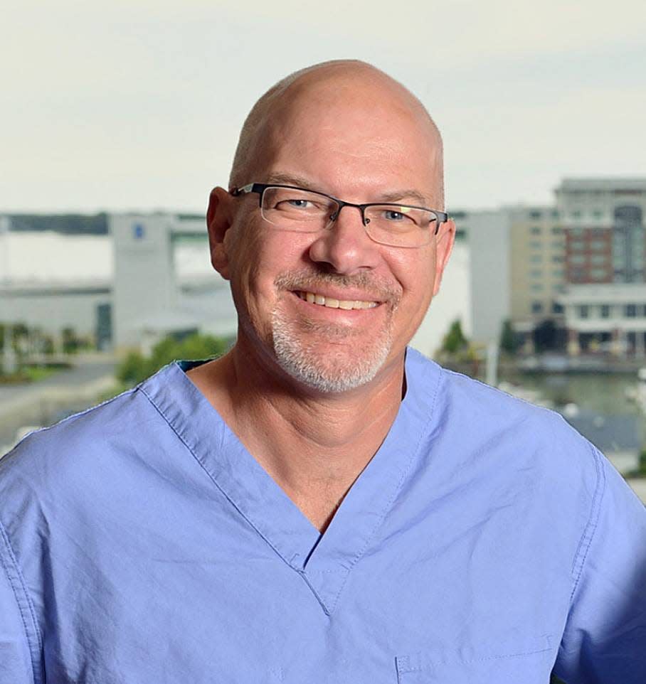 Dr. Tim Weibel, an obstetrician-gynecologist at UPMC's Magee-Women's Hospital in Erie, helped save the lives of Maria Hodapp and her newborn baby, Lorelai.