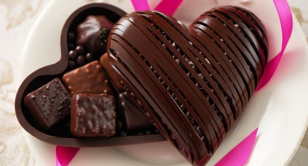 Chocolate heart box