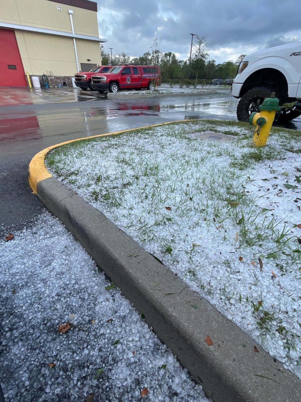 Hail in Groveland.