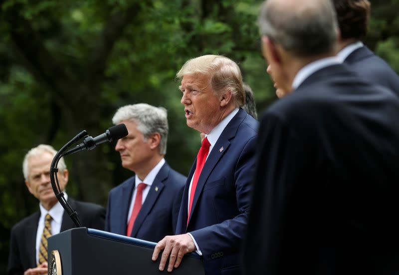 U.S. President Trump holds news conference at the White House in Washington