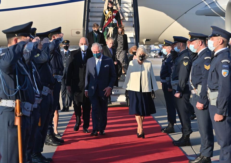 10) On March 24, Charles and Camilla arrived at the Athens International Airport for Greece's bicentennial.