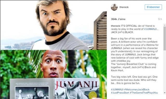 Jumanji remake: Jack Black announced as Dwayne 'The Rock