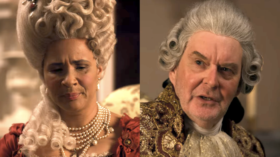queen charlotte's sad conversation with king george in bridgerton season 1