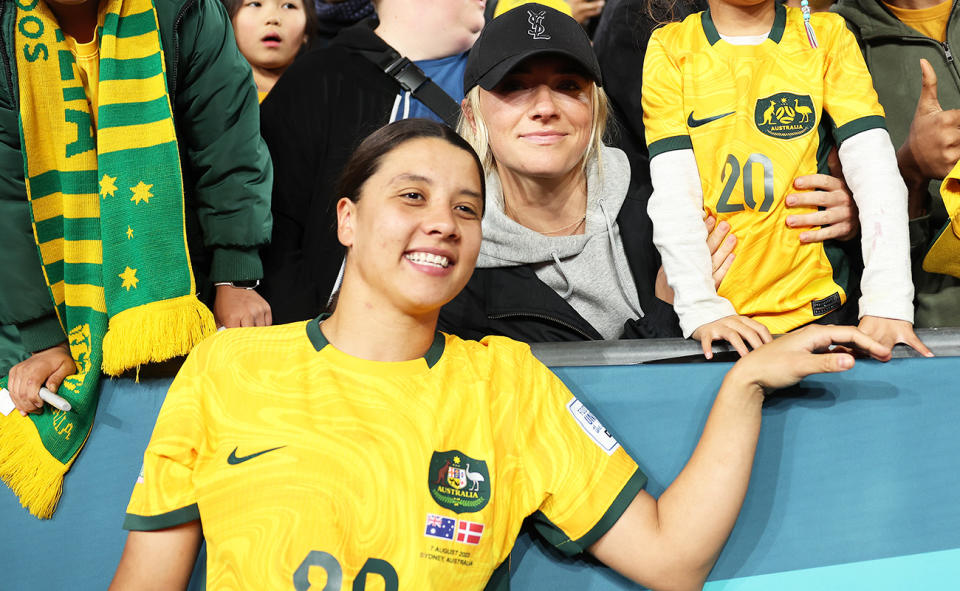 Sam Kerr and Kristie Mewis at the World Cup in 2023.