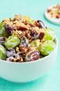 <p>Having an outdoor Easter celebration? This is a picnic and BBQ <em>staple</em>. Grapes are tossed in a sweetened mixture of cream cheese and sour cream and topped with pecans, kind of like a twist on the <a href="https://www.delish.com/cooking/recipe-ideas/a19634609/classic-ambrosia-salad-recipe/" rel="nofollow noopener" target="_blank" data-ylk="slk:ambrosia;elm:context_link;itc:0;sec:content-canvas" class="link ">ambrosia</a> or <a href="https://www.delish.com/cooking/recipe-ideas/a19637679/best-waldorf-salad-recipe/" rel="nofollow noopener" target="_blank" data-ylk="slk:Waldorf salads;elm:context_link;itc:0;sec:content-canvas" class="link ">Waldorf salads</a> of yore.</p><p>Get the <strong><a href="https://www.delish.com/cooking/recipe-ideas/a20157382/creamy-grape-salad-recipe/" rel="nofollow noopener" target="_blank" data-ylk="slk:Creamy Grape Salad recipe;elm:context_link;itc:0;sec:content-canvas" class="link ">Creamy Grape Salad recipe</a></strong>.</p>