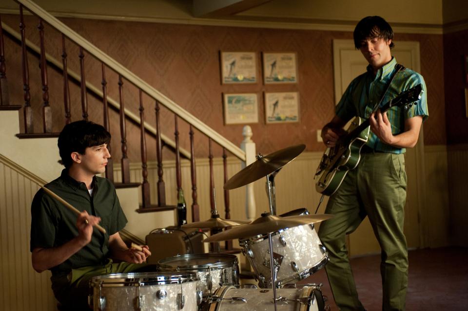 In this film image released by Paramount Vantage shows John Magaro as Douglas, left, and Jack Huston as Eugene and Will Brill as Wells in a scene from "Not Fade Away." (AP Photo/Paramount Vantage)