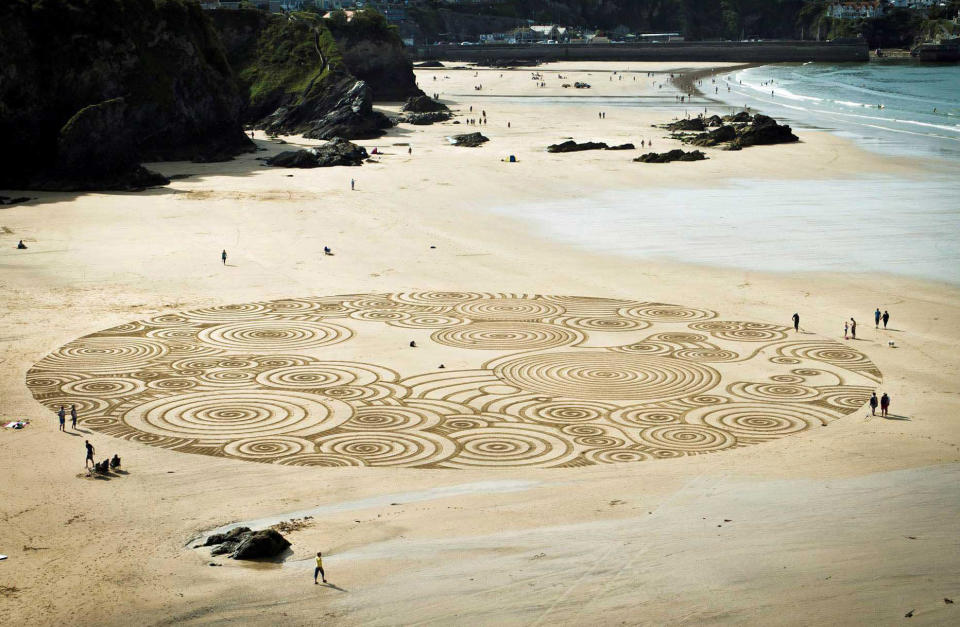 Sand design in Cornwall