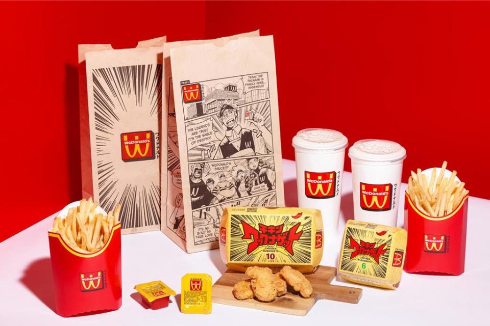 WcDonald’s「幻の麥當勞」宇宙延攬曾與DC Comics漫畫公司合作的動漫插畫師Acky Bright，打造堪稱收藏品等級的限定款包裝。 圖／麥當勞提供