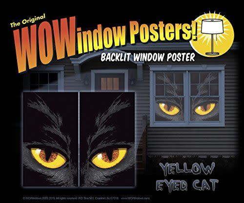 Yellow Cat Eyes Window Clings