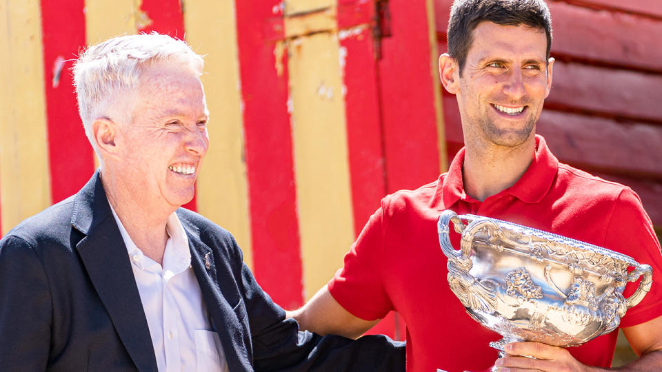 Tennis Australia CEO Craig Tiley says he will not resign over the farcical Australian Open controversy surrounding Novak Djokovic in the lead-up to the grand slam. (Photo by Andy Cheung/Getty Images)