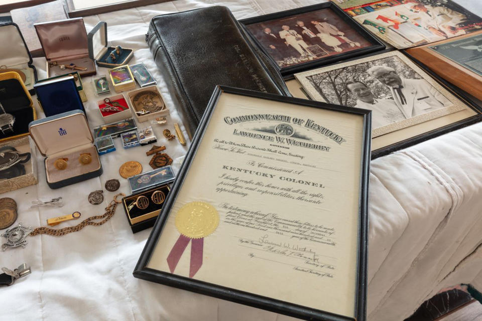 Memorabilia found in Colonel Sanders's home Blackwood Hall. (Courtesy Morgan Hancock)