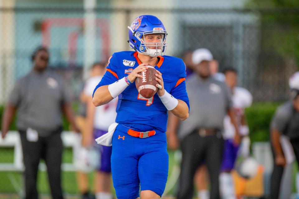 Houston Baptist quarterback Bailey Zappe.