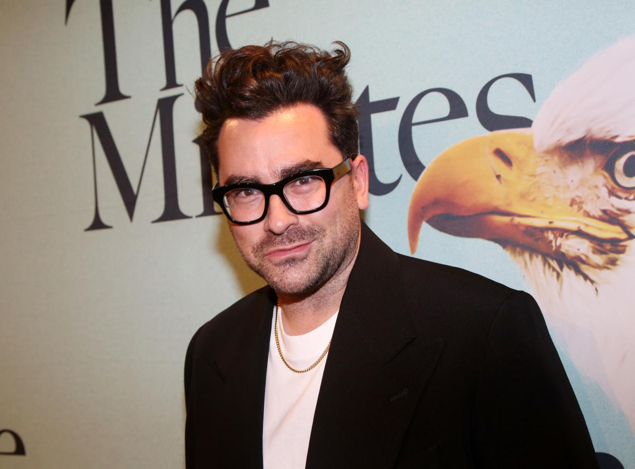 NEW YORK, NEW YORK - APRIL 17: Dan Levy poses at the opening night of the new play 