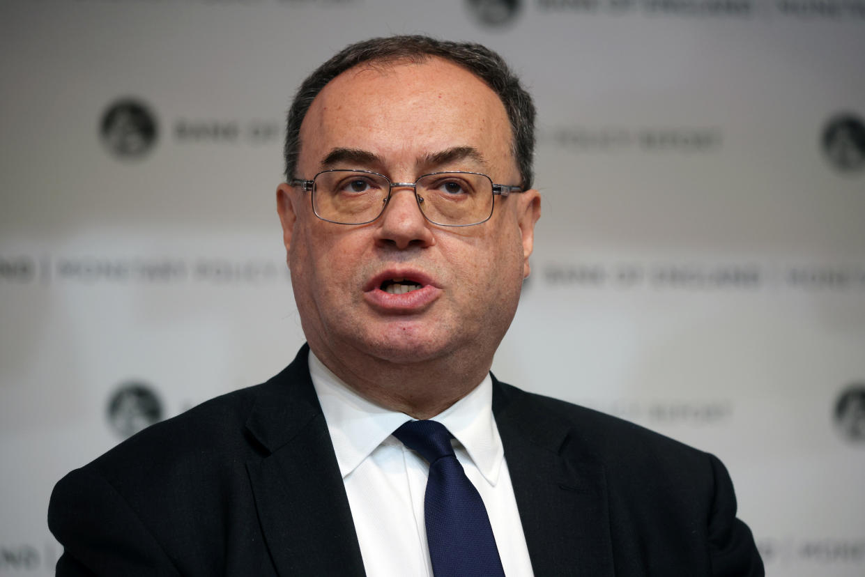 Bank of England governor Andrew Bailey